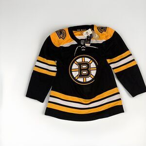 NWT Boston Bruins Jersey Mens‎ 46 S Adidas PRIMEGREEN NHL BLACK AND YELLOW